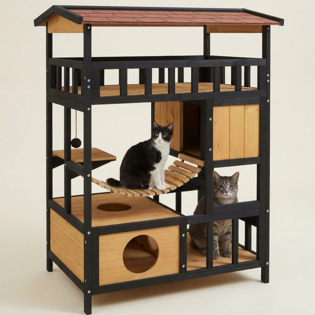 Multi-Level Outdoor Cat House