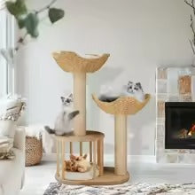 99cm 3-Tier Wooden Cat Tree