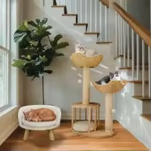 99cm 3-Tier Wooden Cat Tree