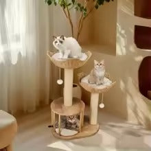 99cm 3-Tier Wooden Cat Tree