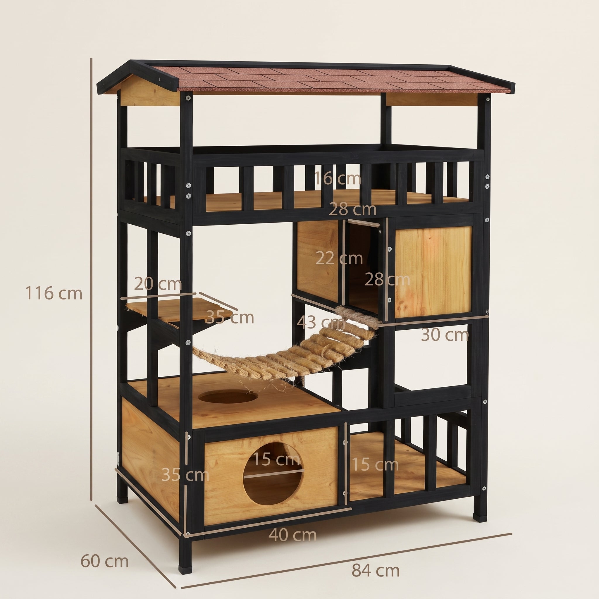 Multi-Level Outdoor Cat House