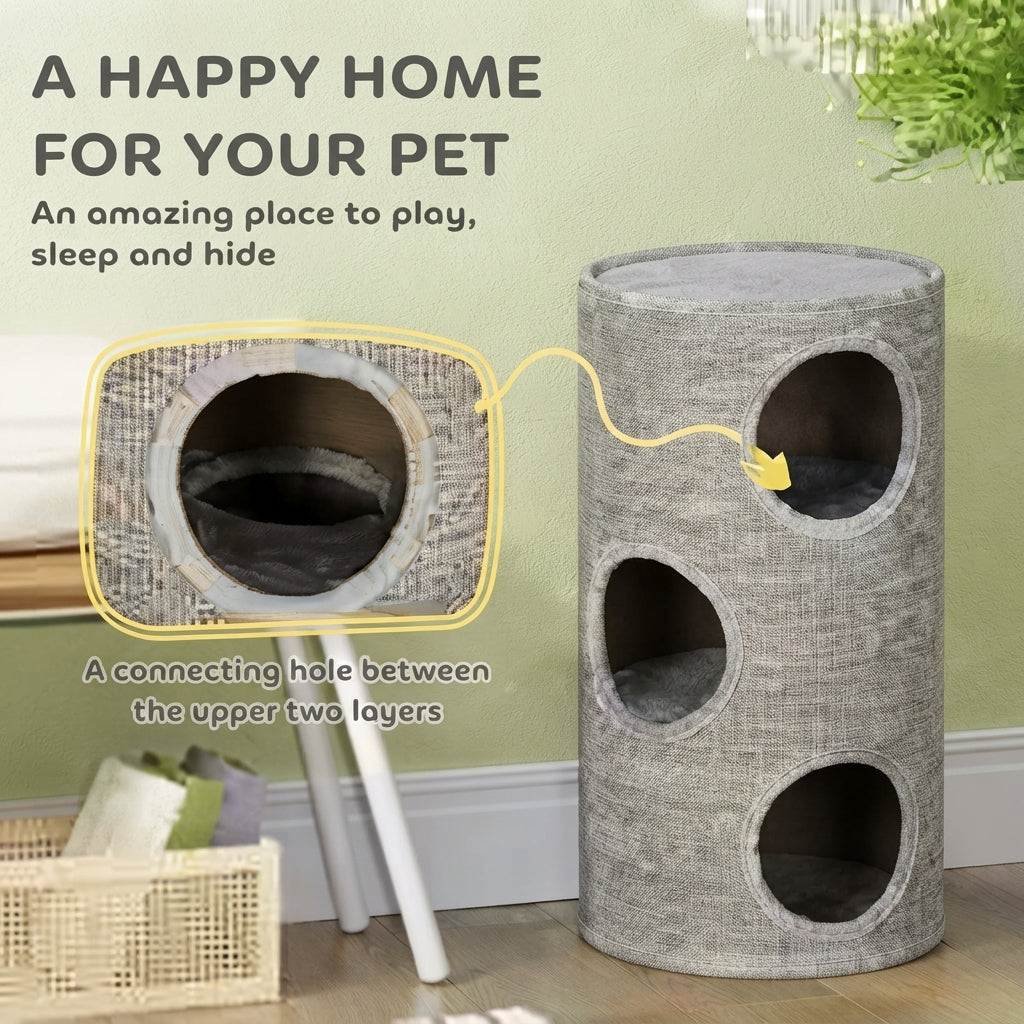 3-Tier Sisal Cat Scratching Barrel