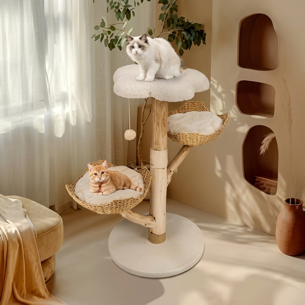 110cm Modern Wood Cat Tree