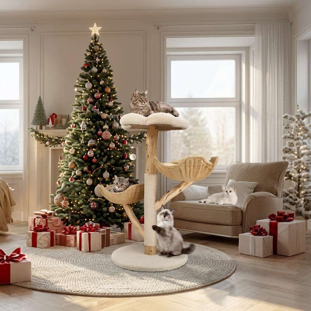 110cm Modern Wood Cat Tree