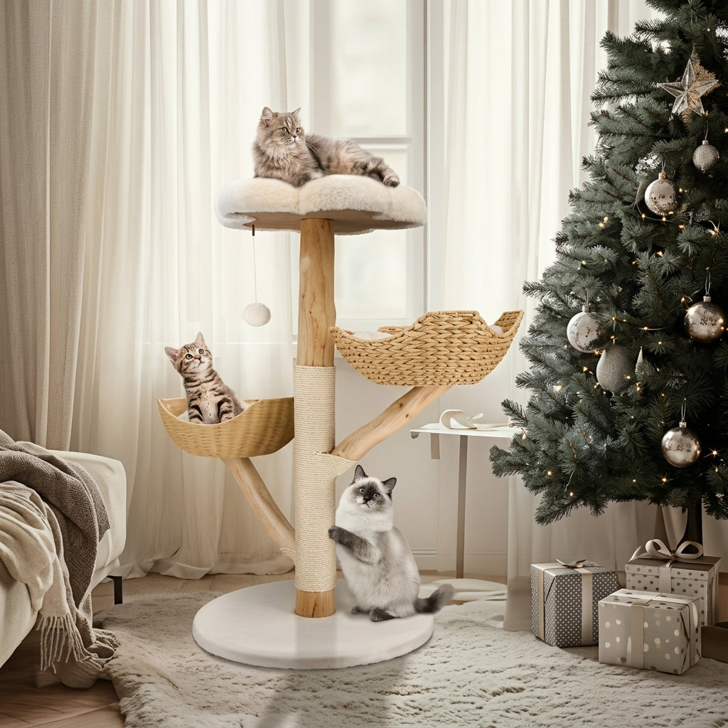 110cm Modern Wood Cat Tree