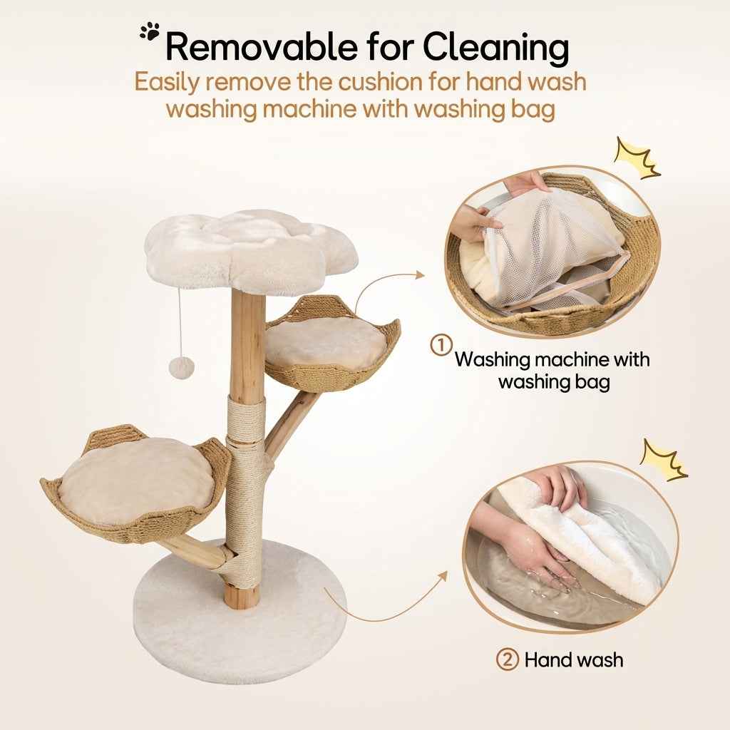 110cm Modern Wood Cat Tree