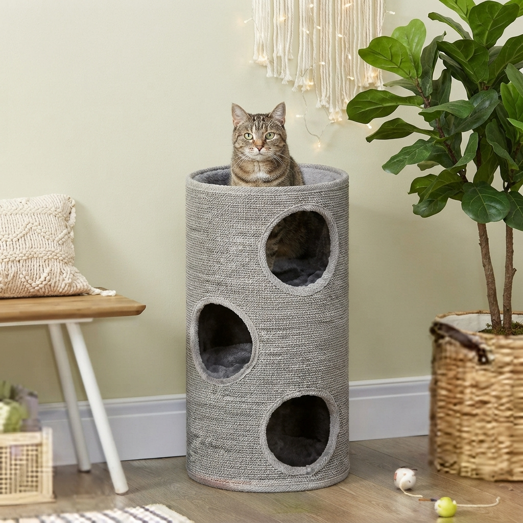 3-Tier Sisal Cat Scratching Barrel