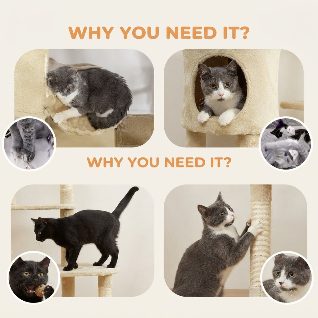 134cm Outdoor Cat Tree Tower