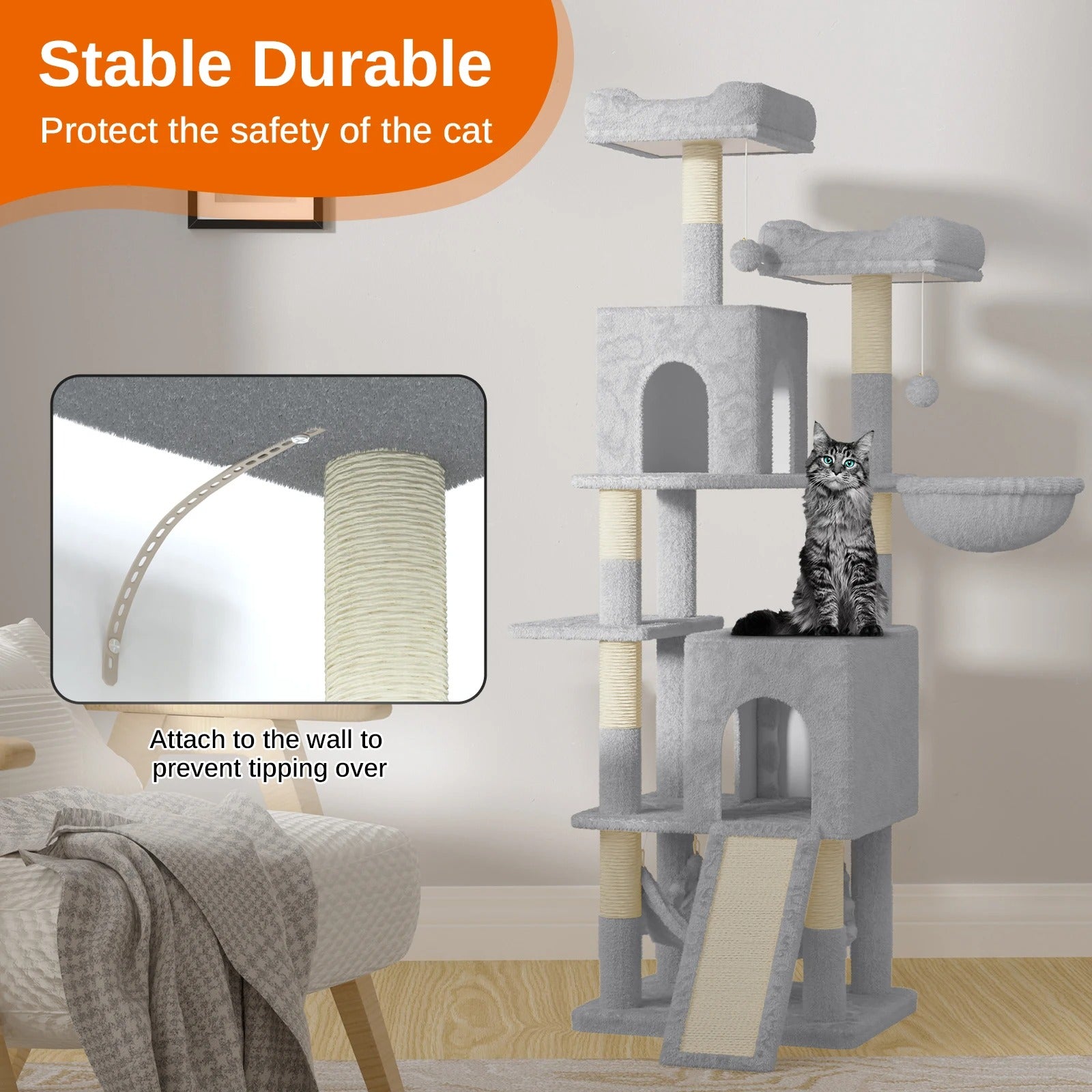 158cm Large Multi-Level Cat Tree