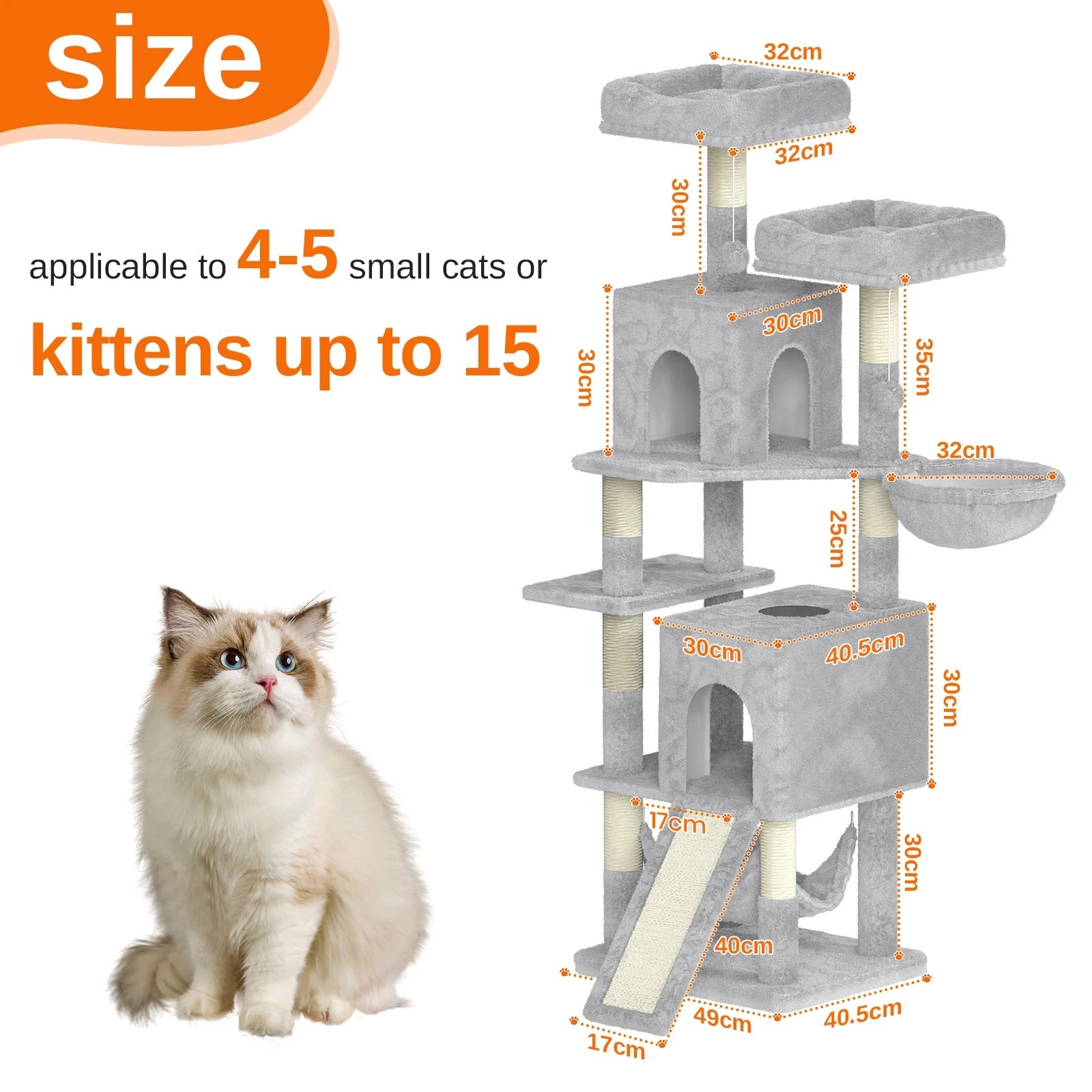 158cm Large Multi-Level Cat Tree