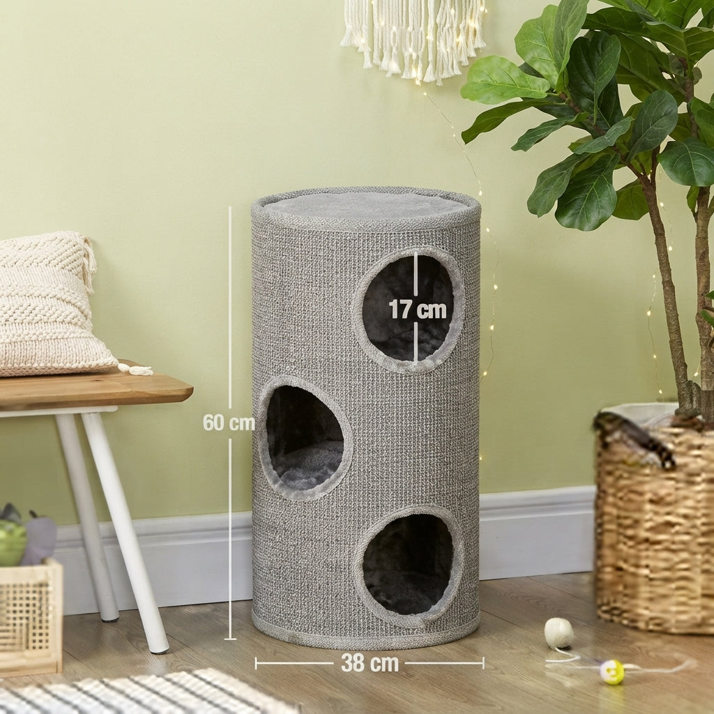 3-Tier Sisal Cat Scratching Barrel