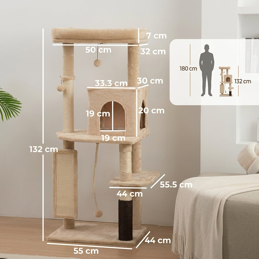 132cm Large Cat Tree Tower
